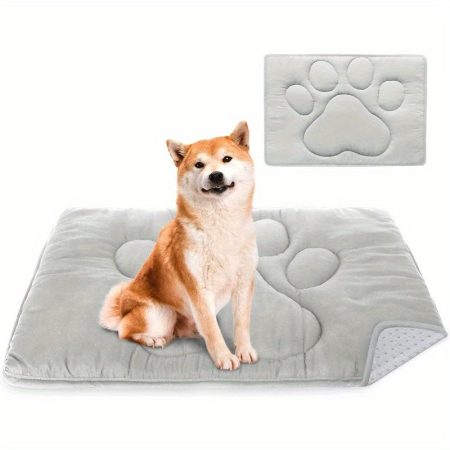 23"x36" Medium Dog Crate Mat with Anti-Slip Bottom, Removable Washable Cover & Striped Design - Machine Washable Orthopedic Pet Bed for Medium Dogs, Durable Soft Sleeping Pad for Crate Comfort