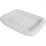 SnooZZy Bolster Crate Mat for 19 Crates - Soft Plush White Pet Bed with Raised Edges, 15 lbs Weight Capacity, Comfortable & Secure Design for Cats & Small Dogs, Cat Crate Mat, Secure Pet Resting Place, Easyclean Material