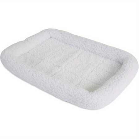 SnooZZy Bolster Crate Mat for 19 Crates - Soft Plush White Pet Bed with Raised Edges, 15 lbs Weight Capacity, Comfortable & Secure Design for Cats & Small Dogs, Cat Crate Mat, Secure Pet Resting Place, Easyclean Material