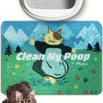Cute Cat Litter Mat (24''x16''), for Kitty Litter & Cat Litter Box, Independent Artist Designed (Sunbathing Buddies)