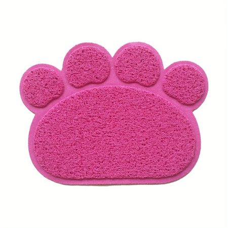Paw-Shaped Non-Slip Mat for Dog & Cat Food & Water Bowls - Durable, Easy-Clean Polyester/Rubber Pet Mat with Cute Paw Design, Perfect for Puppies & Kittens, Pet Mat for Food And Water, Playful Pet Accessory, Textured Surface