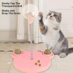 AUMORA Interactive Pet Feeder Toy - Leaking Treat Dispenser Ball for Dogs & Cats, Pink Transparent Design with Shake & Drop Mechanism, Engaging Puzzle Feeder for Training & Play, Dog Treat Dispenser, Playful Pet Design, Easygrip Handle, Without Battery